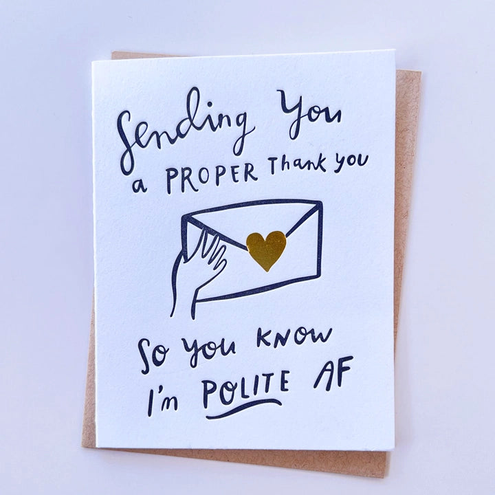 Ghost Academy - Polite AF Gold Foil - Thank You Card