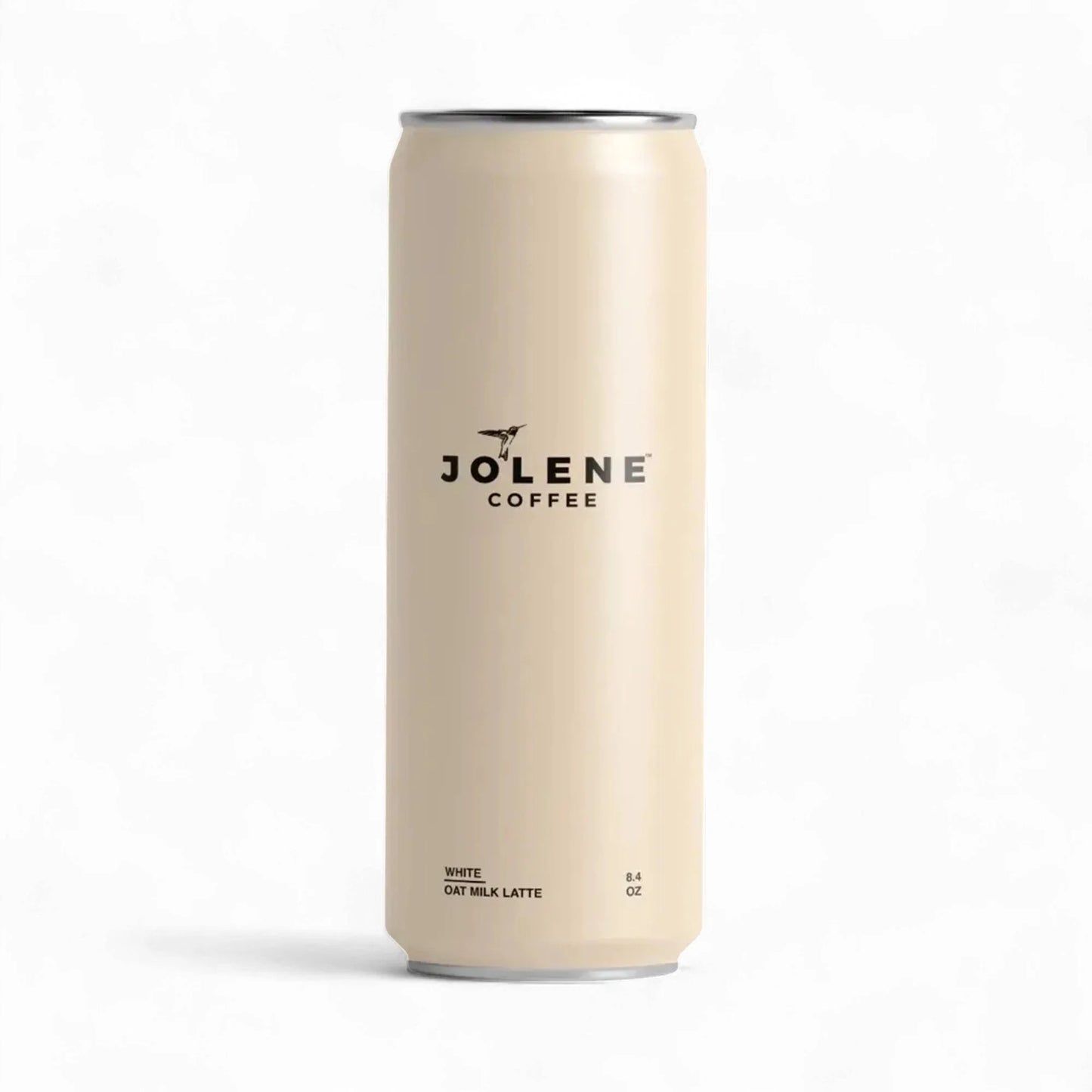 Beige can of Jolene Coffee on a white background