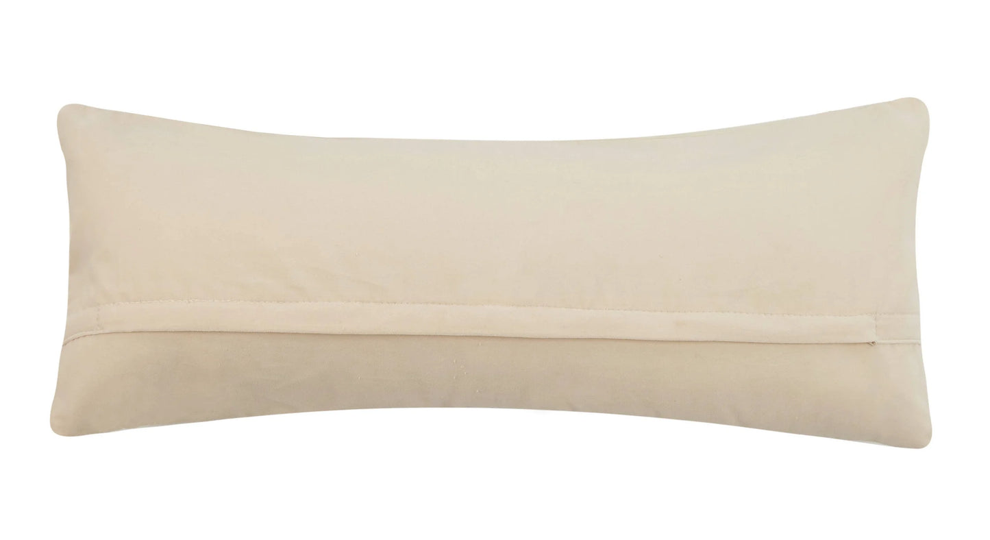 Beige rectangular pillow on a white background