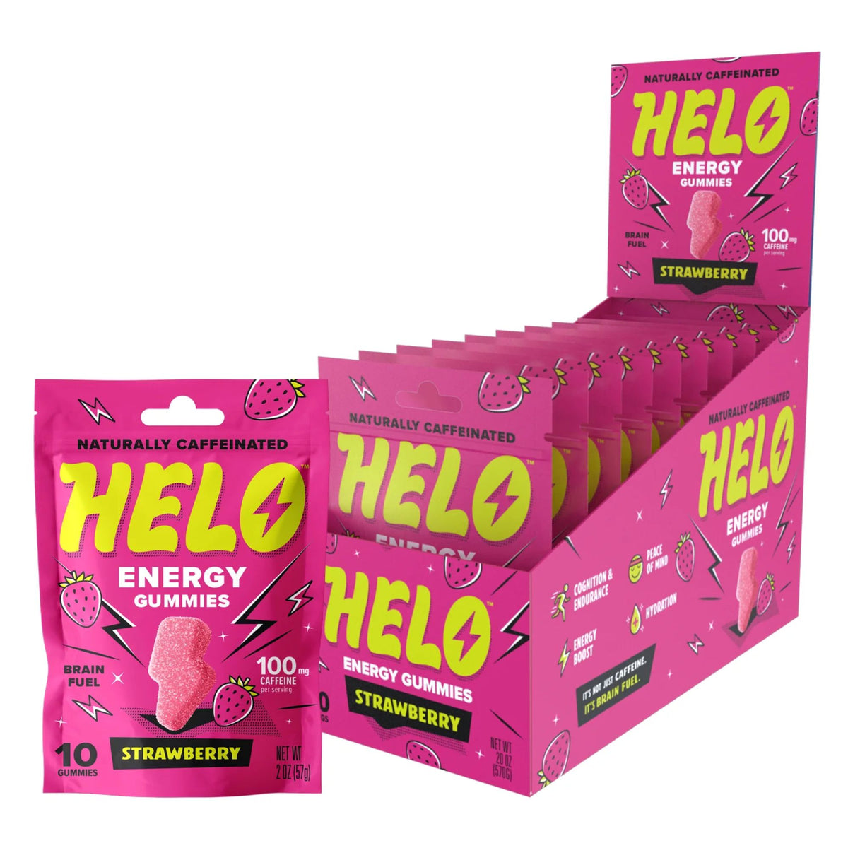 HELO Energy Gummies - Strawberry - 10 ct - 2 oz.