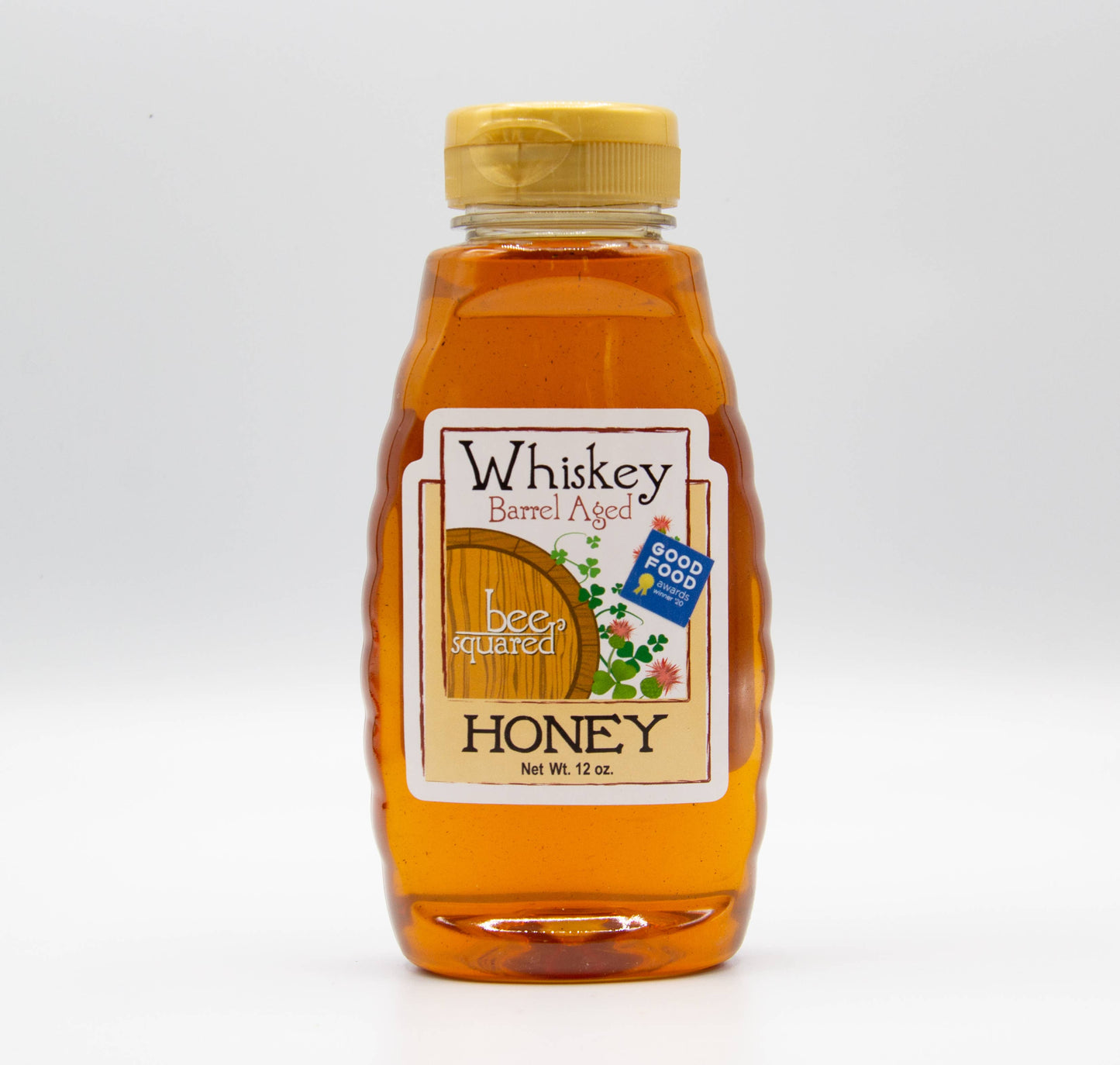 Bee Squared Apiaries - Whiskey Barrel Aged Honey - 12 oz. Squeeze Bottle