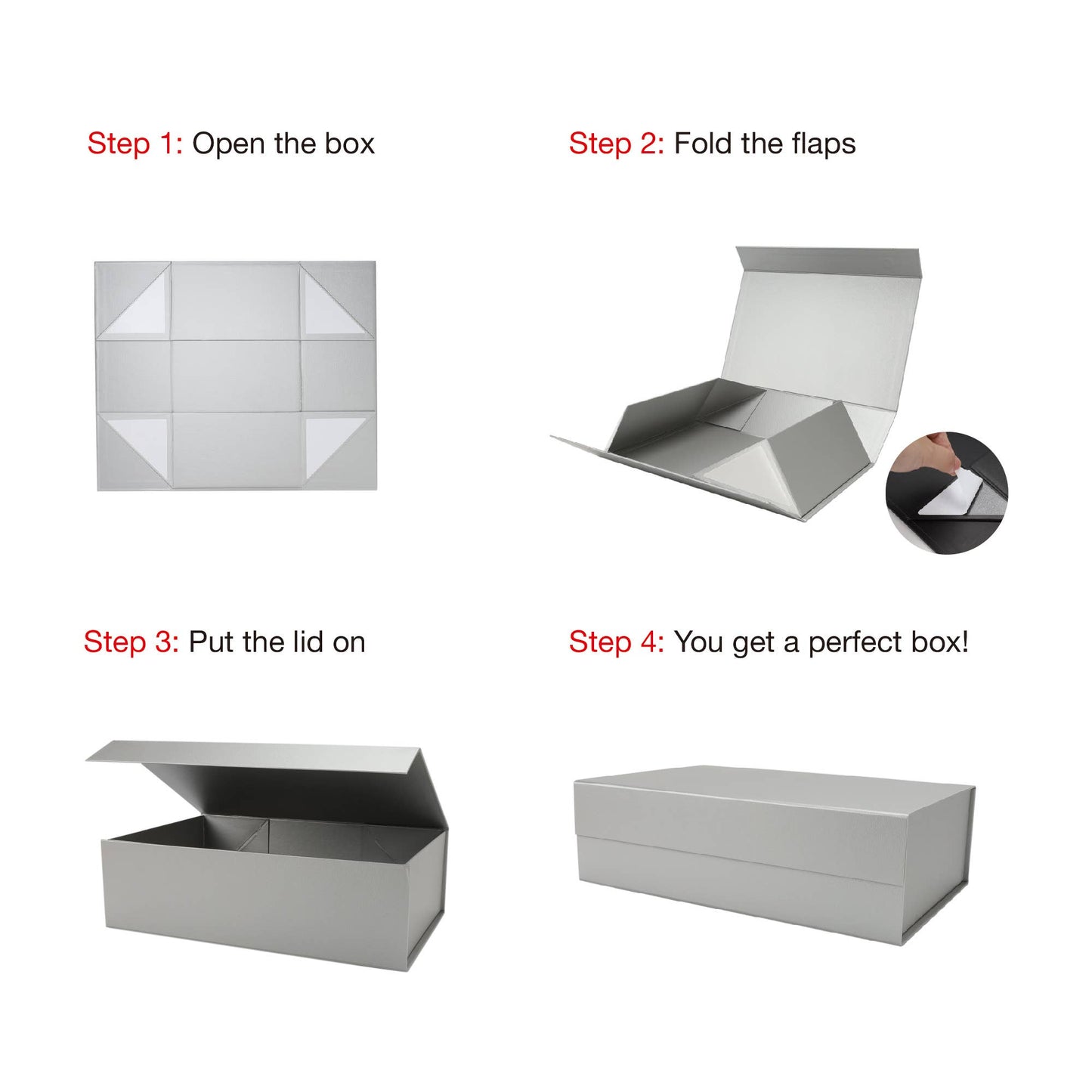 Empty Gift Basket - Navy Gift Box w/ Magnetic Square Flap - 14 in. x 9 in. x 4.3 in.