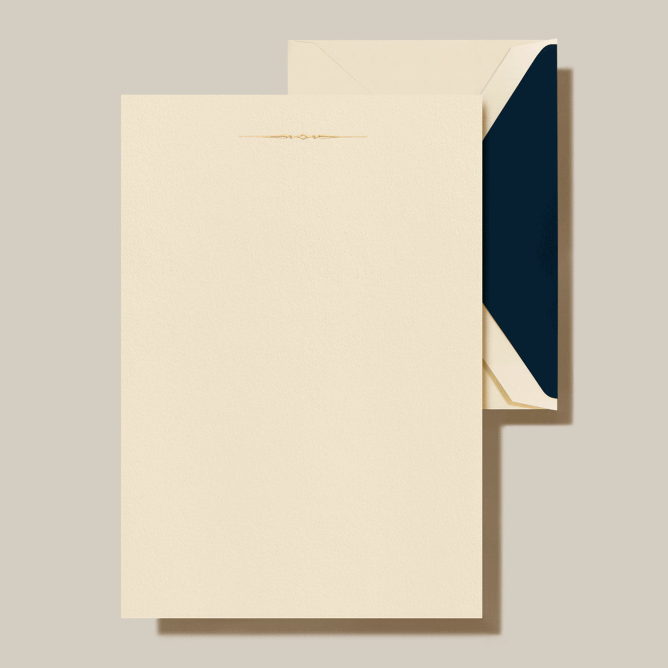 Crane - Tailored Ornament Half Sheet - 15 Sheets / 15 Navy Lined Envelopes
