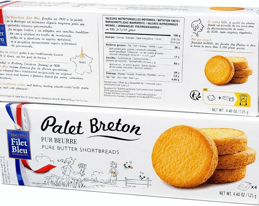 Filet Bleu - Palets Bretons - Pure Butter Shortbreads - 125 g