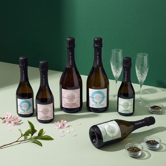 Copenhagen Sparkling Tea Company BLÅ, LYSERØD and LYSEGRØN bottles