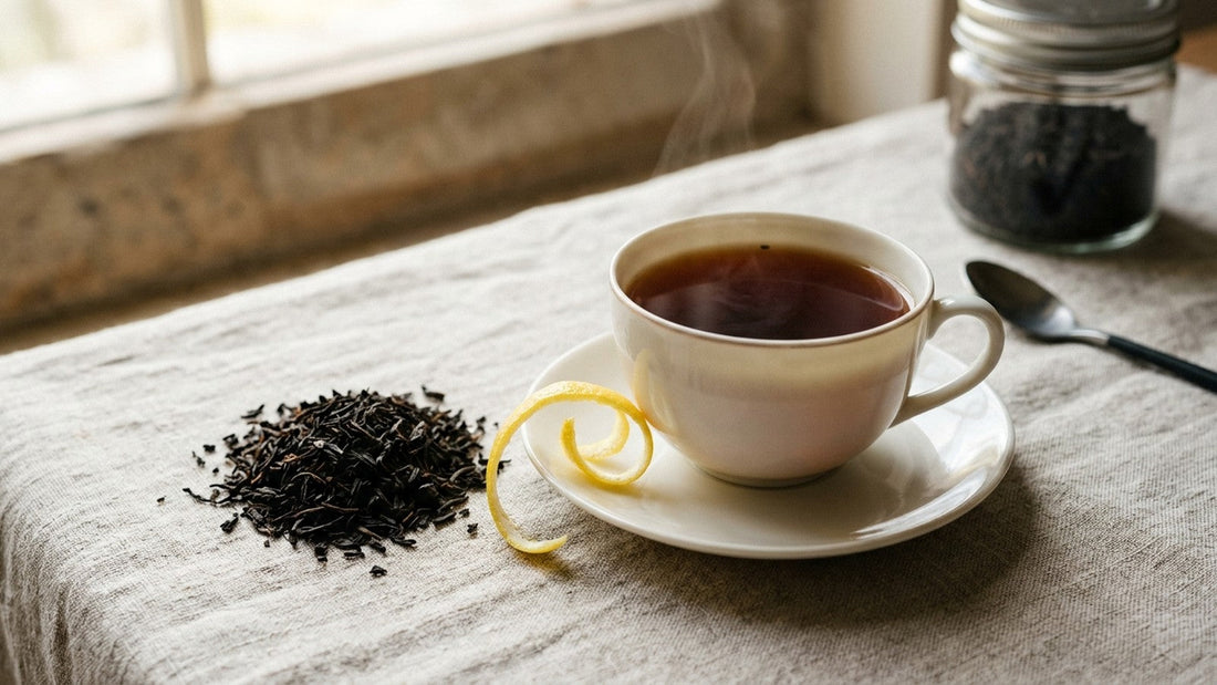 Mariage Frères Russian Breakfast Tea with dark black tea and fresh lemon