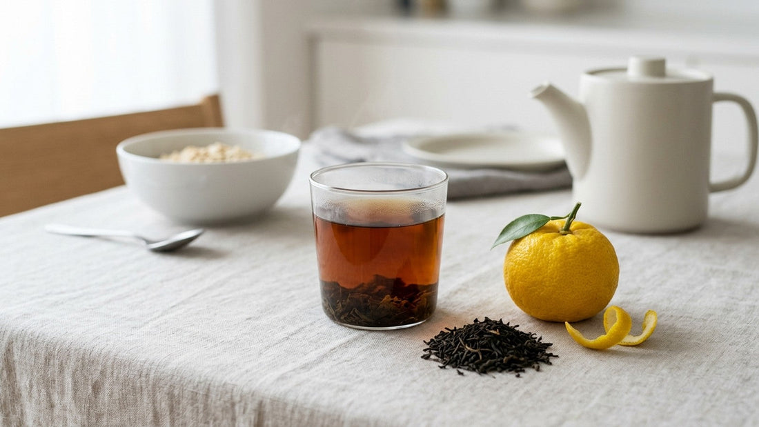 Mariage Frères Tokyo Breakfast Tea with amber black tea and fresh yuzu