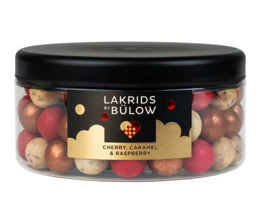 Lakrids By Bülow - Cherry / Caramel / Raspberry - Chocolate Coated Licorice - 18.2 oz.
