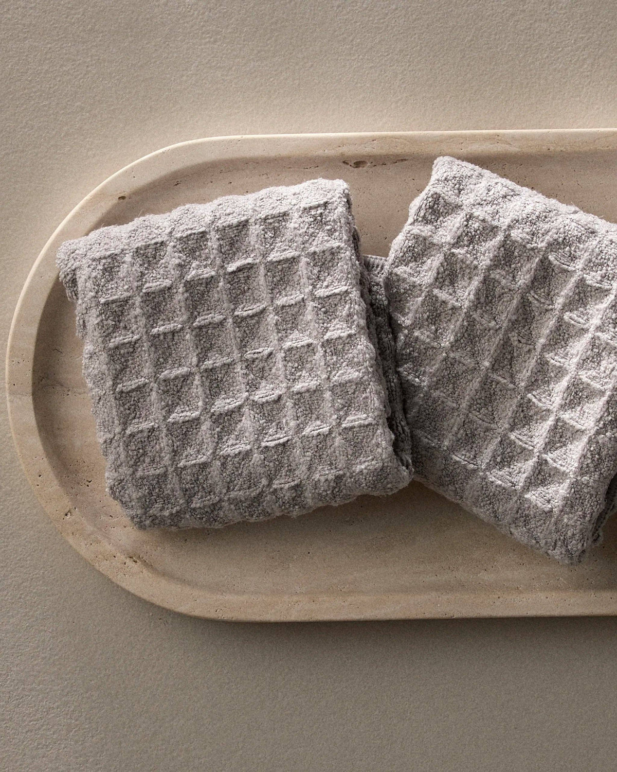 Geometry - Stone - Waffle Washcloth Set - 10 in. x 10 in. - 3 Pack