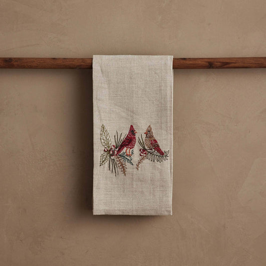 Coral & Tusk - Christmas Cardinals - Tea Towel