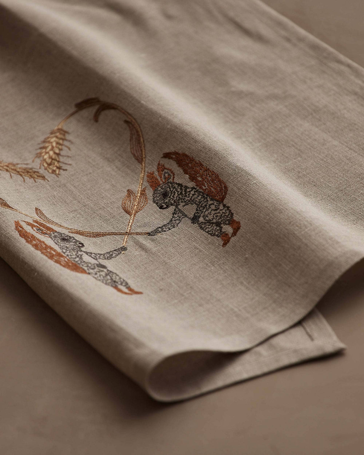 Coral & Tusk - Squirrels W/ Wheat - Tea Towel