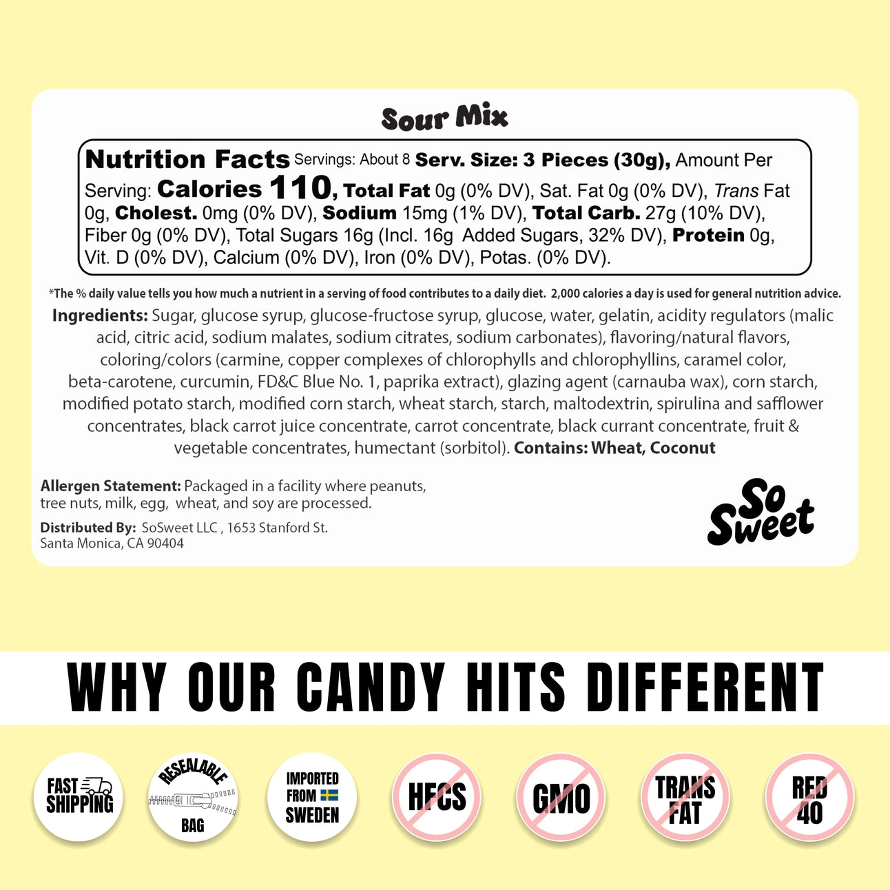 So Sweet - Swedish Candy Sour Mix - 8 oz.