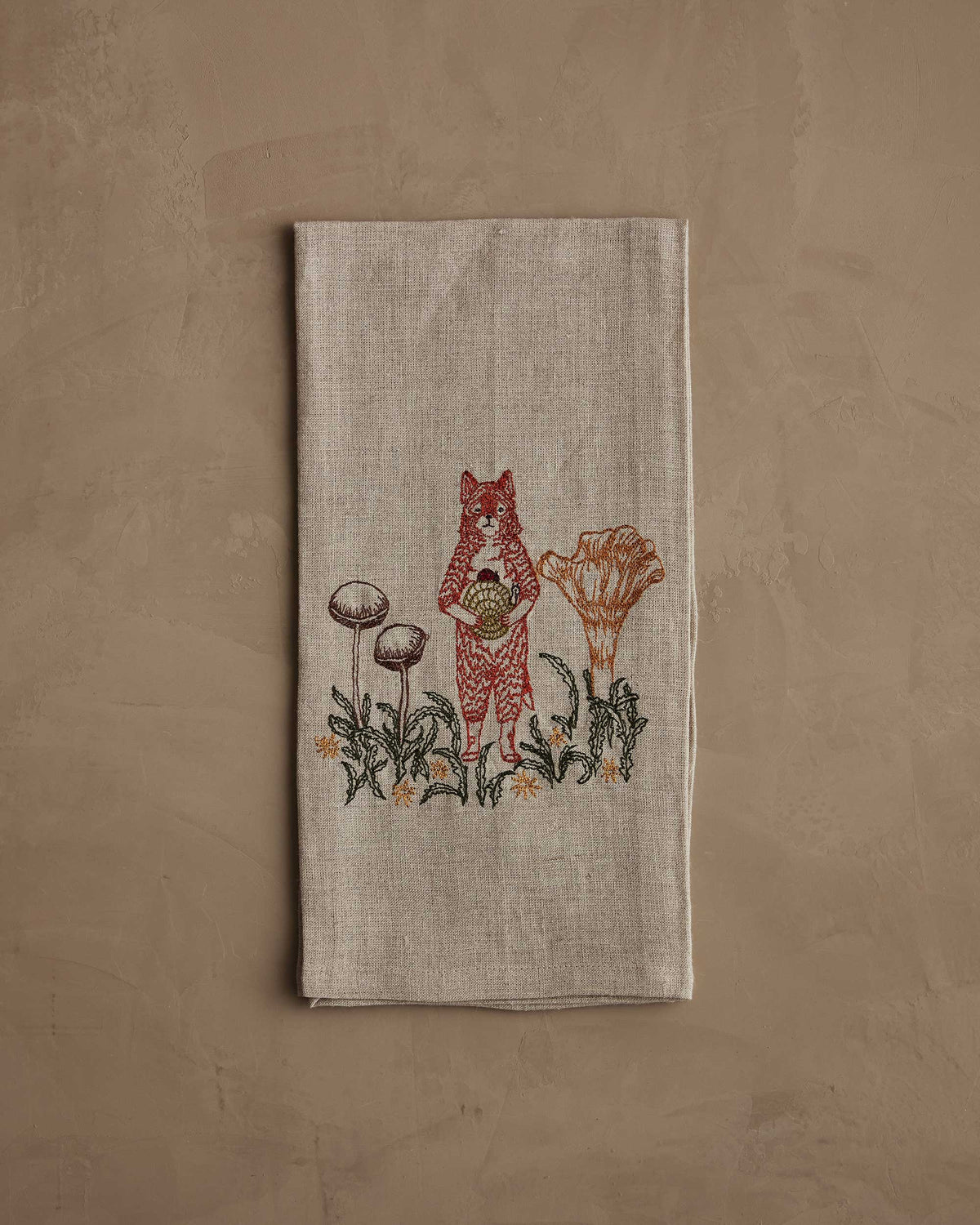 Coral & Tusk - Fox W/ Mushrooms - Tea Towel