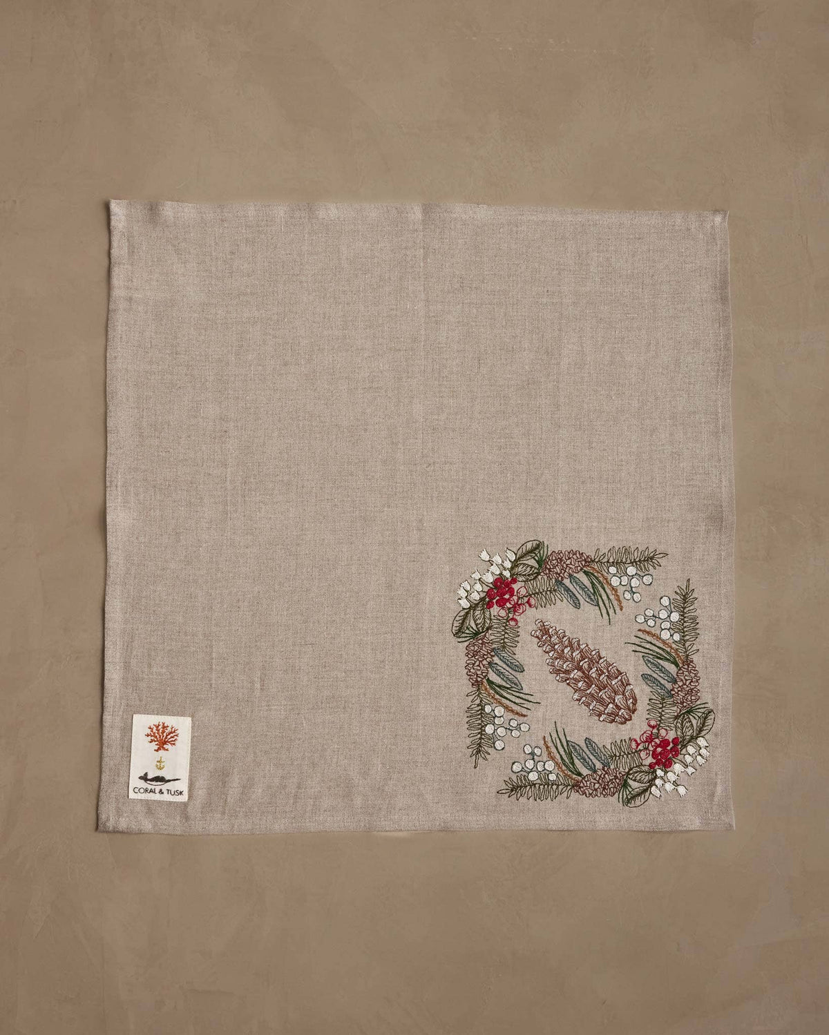 Coral & Tusk Pinecone Garland Dinner Napkin, view 2