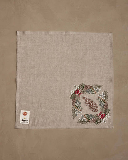 Coral & Tusk Pinecone Garland Dinner Napkin, view 2