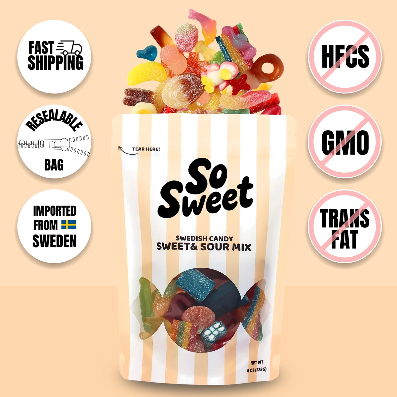 So Sweet - Swedish Candy Sweet & Sour Mix - 8 oz.