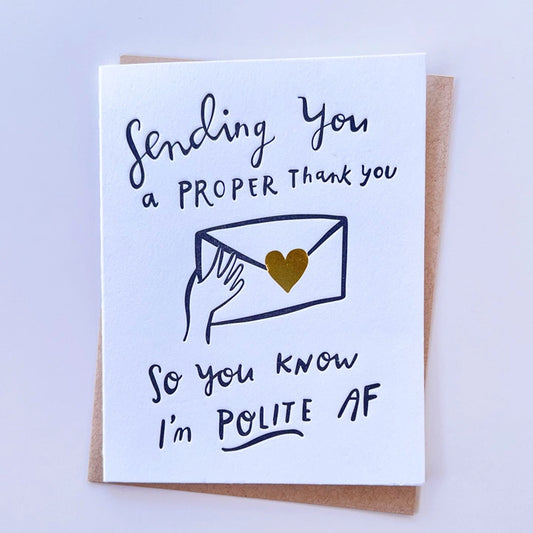 Ghost Academy - Polite AF Gold Foil - Thank You Card