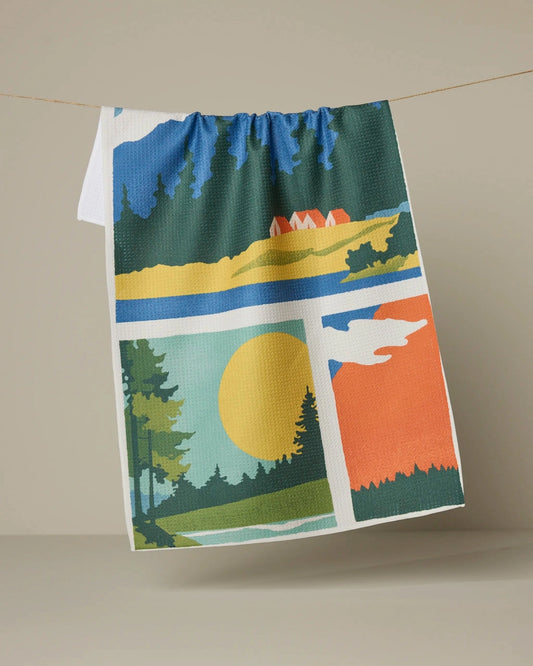 Geometry - Happy Hiking Tea Towel