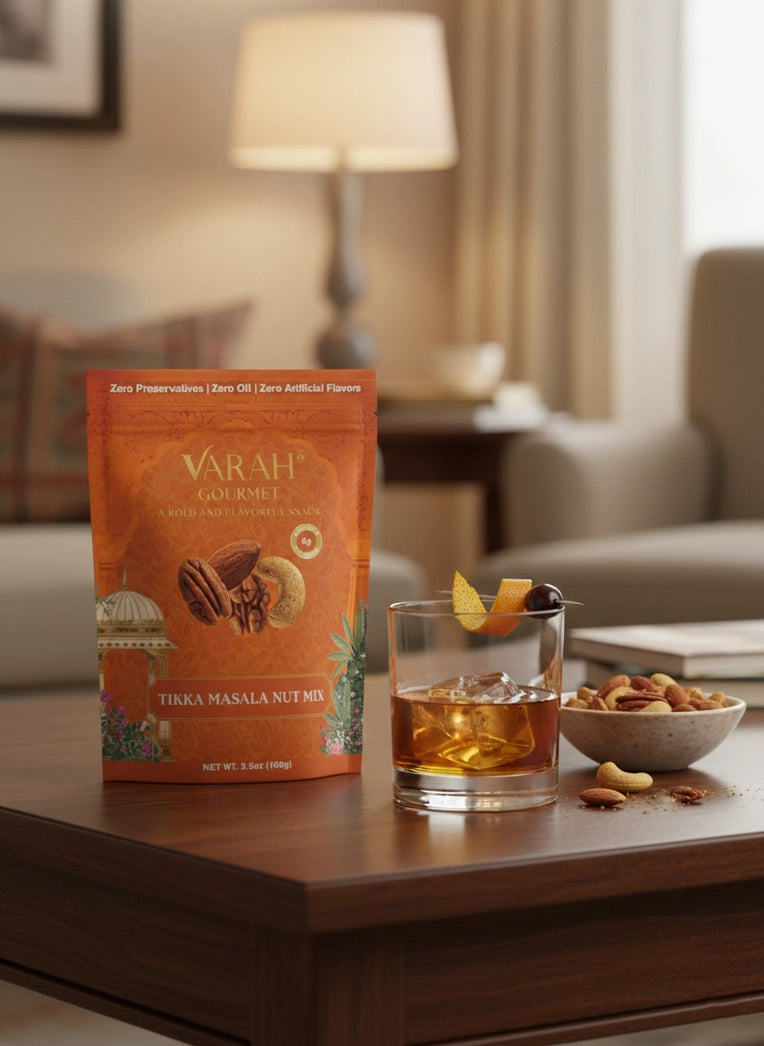 Varah Gourmet - Tikka Masala Nut Mix - Spiced Roasted Nuts - 3.5 oz.