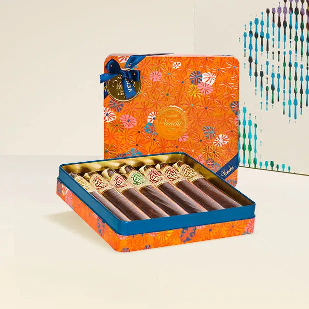 Venchi - Murrine Chocolate Cigar Tin Gift Box - 7 Chocolate Cigars