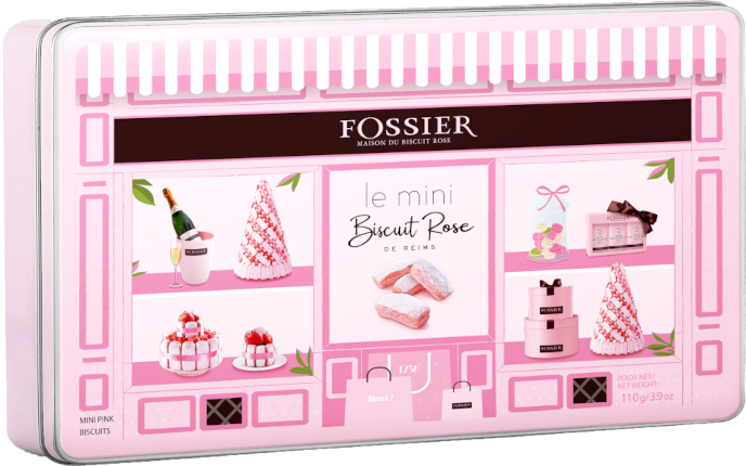 Fossier - Mini Pink Biscuit Tin - 110 g