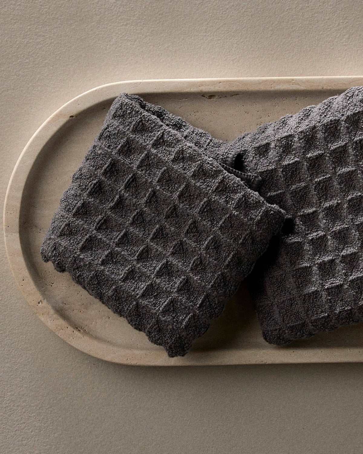 Geometry - Charcoal - Waffle Washcloth Set - 10 in. x 10 in. - 3 Pack