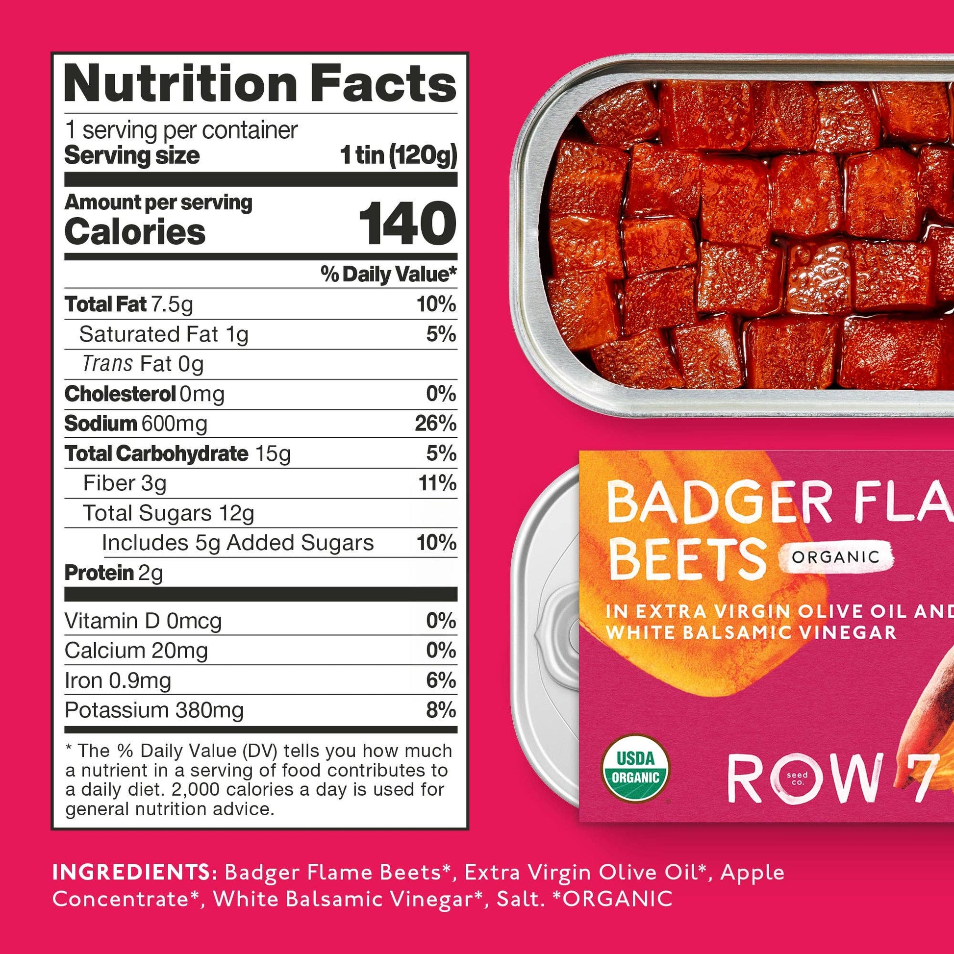 Row 7 Seed Co. - Badger Flame Beets Tin - 120 g