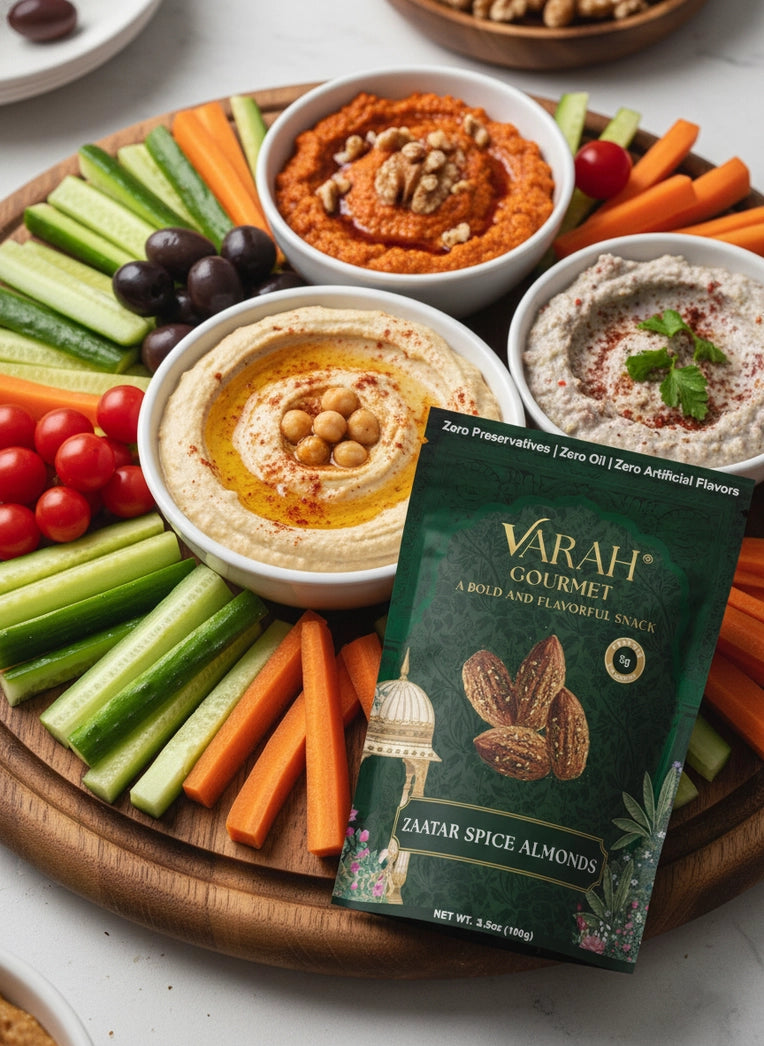 Varah Gourmet - Zaatar Spice Almonds - Middle Eastern Spiced Roasted Almonds - 3.5 oz.