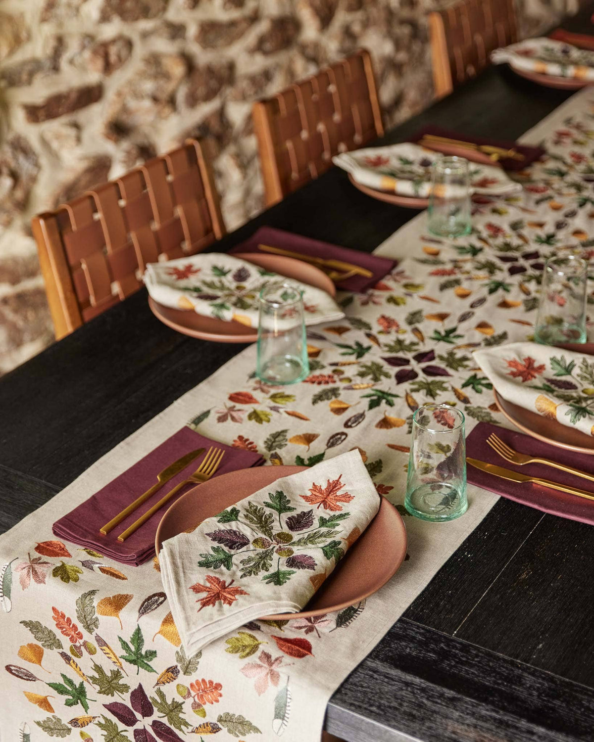 Coral & Tusk - Pressed Leaves - Dinner Napkin