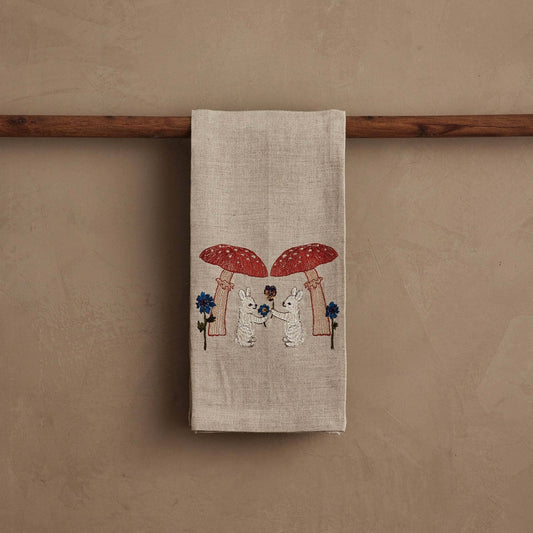 Coral & Tusk - Mushroom Bunny Friends - Tea Towel