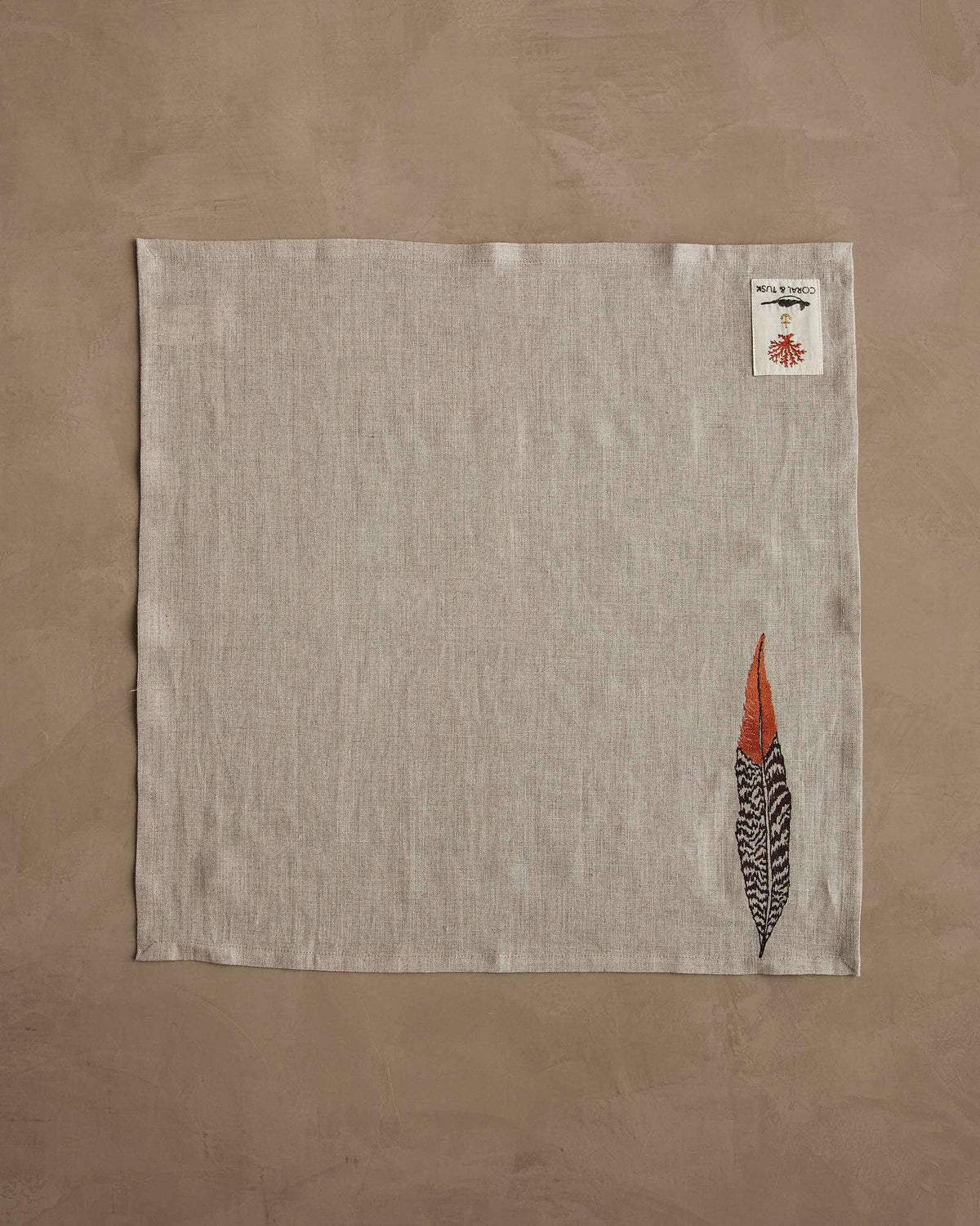 Coral & Tusk - Pheasant Feather - Dinner Napkin