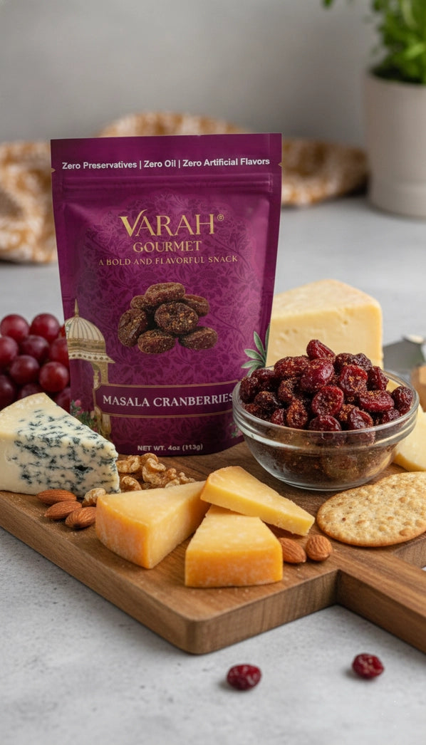 Varah Gourmet - Masala Cranberries - Savory Indian-Spiced Dried Cranberries - 4 oz.