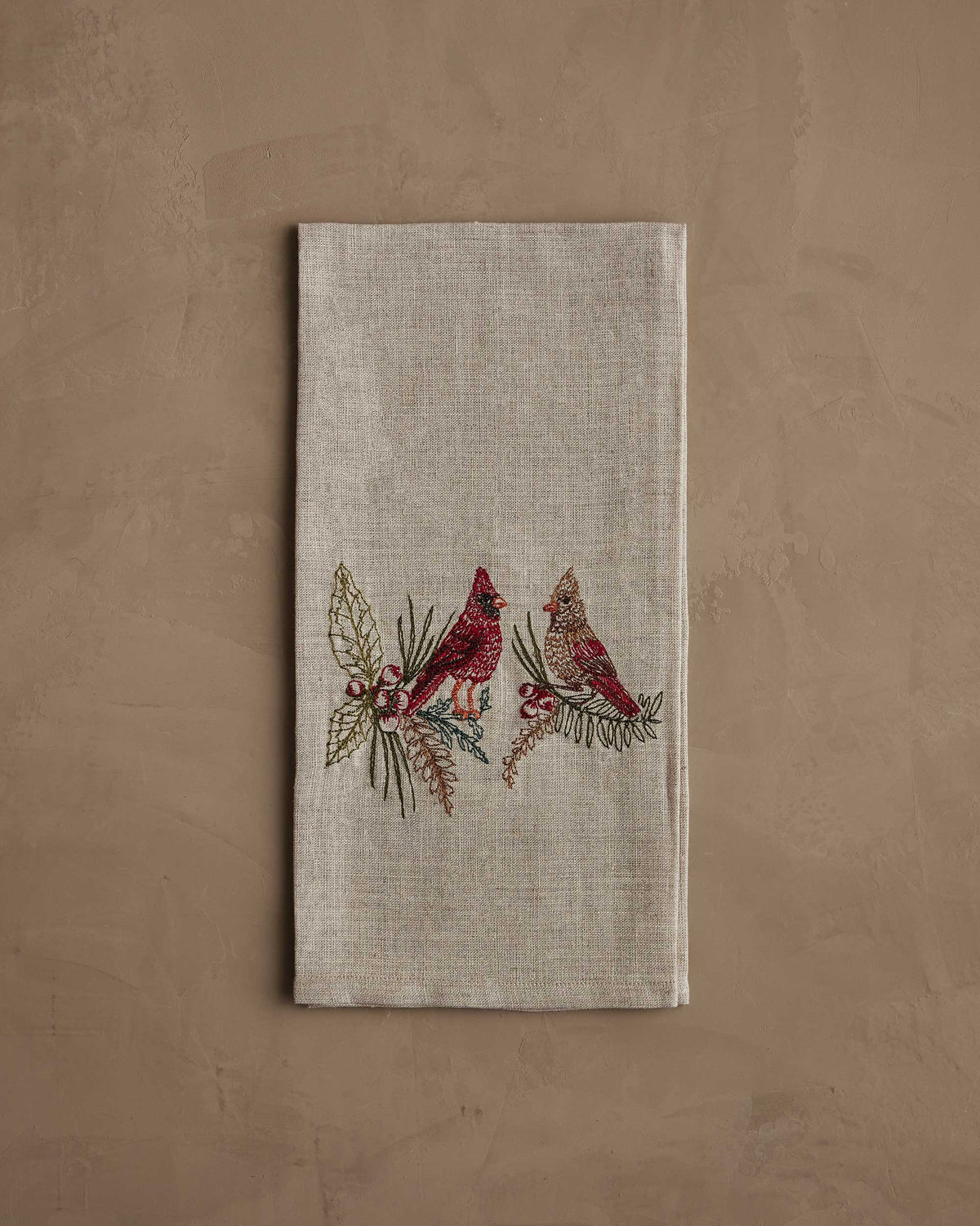 Coral & Tusk - Christmas Cardinals - Tea Towel