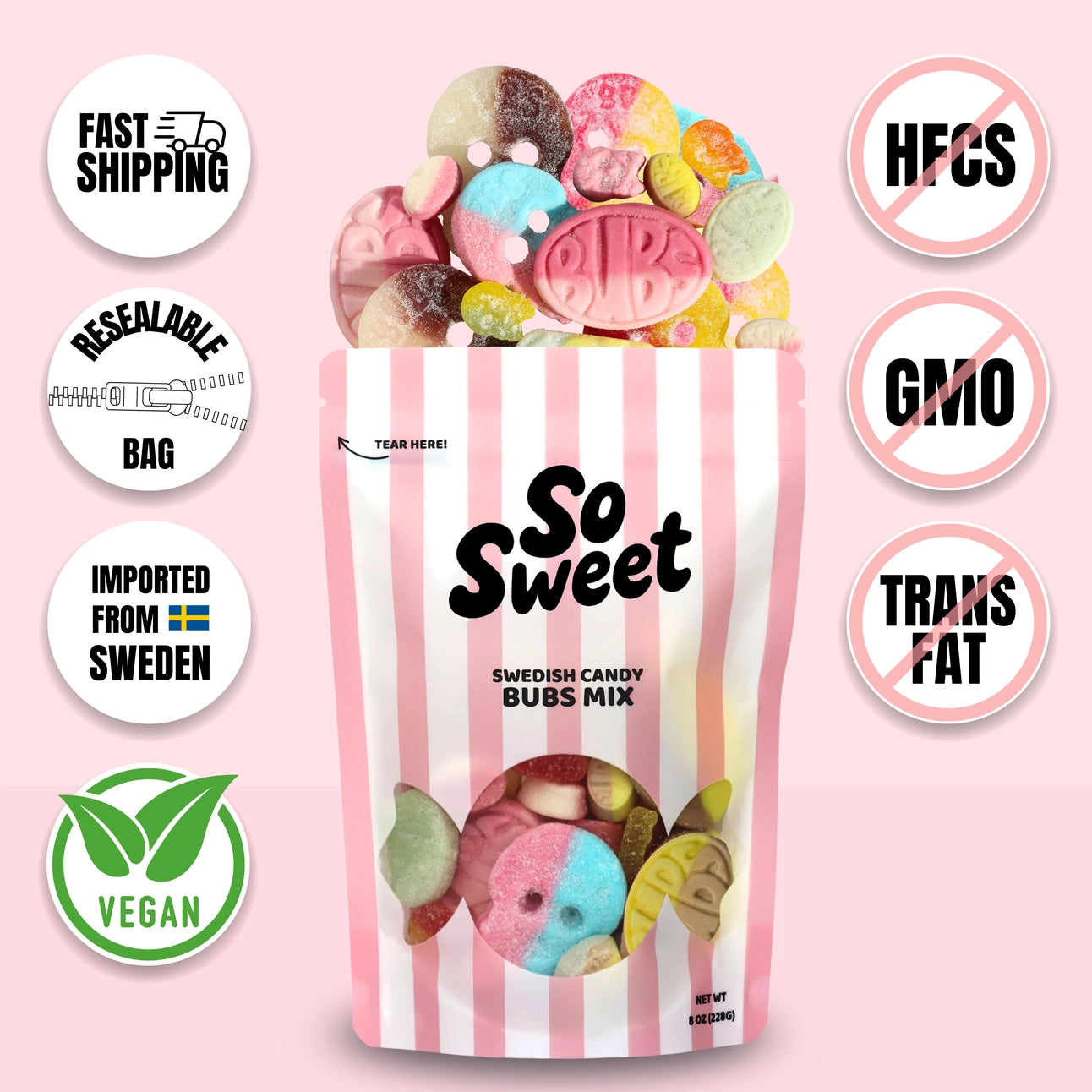 So Sweet - Swedish Candy BUBS Mix - 8 oz.