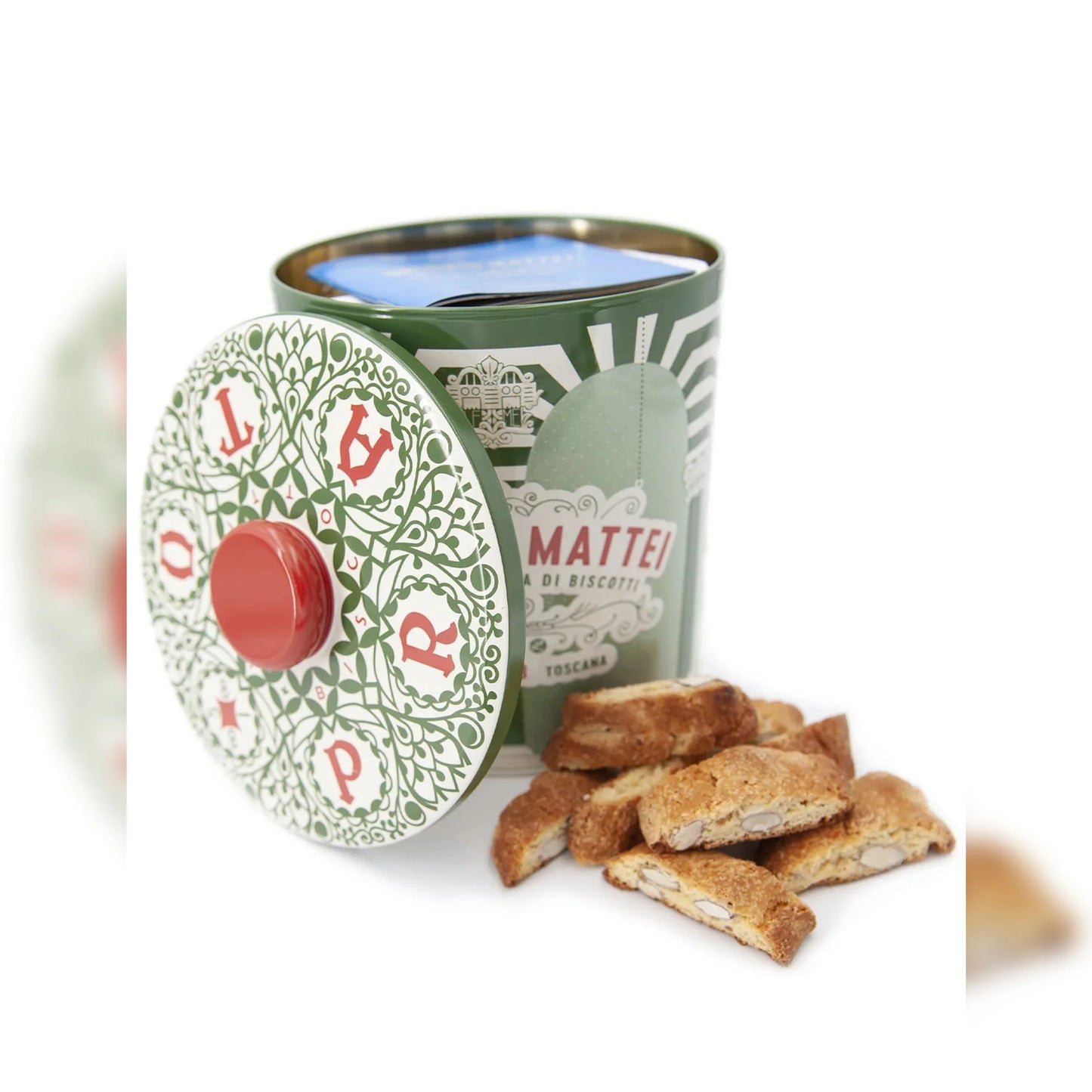Antonio Mattei - Biscotti Di Prato - Red & Green Holiday Tin - 500 g