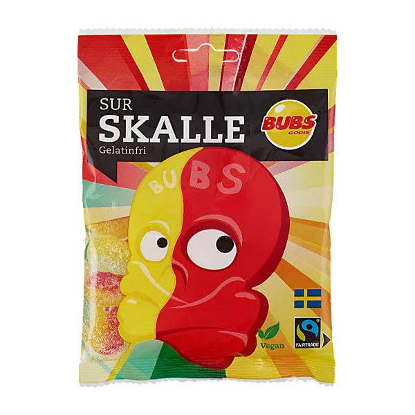 BUBS Godis - Skalle - Sour - Sour Gummy Candy - 90 g