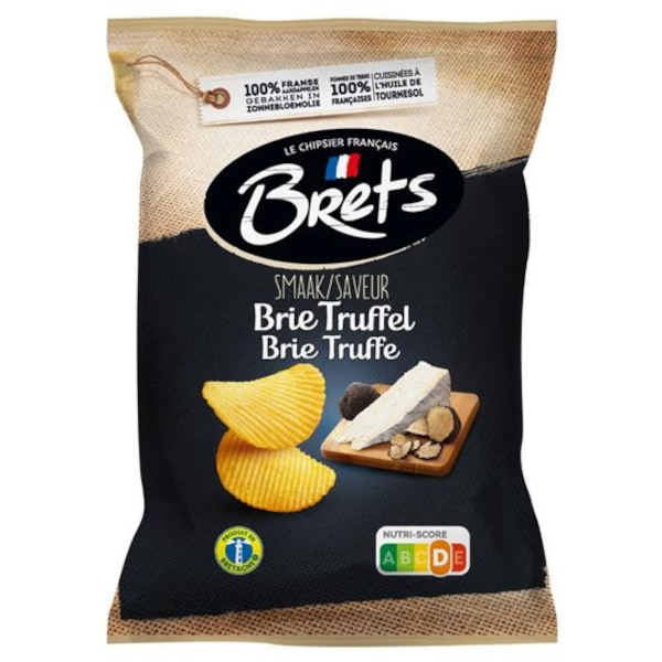 Bret's Brie Truffel chips packaging on a white background