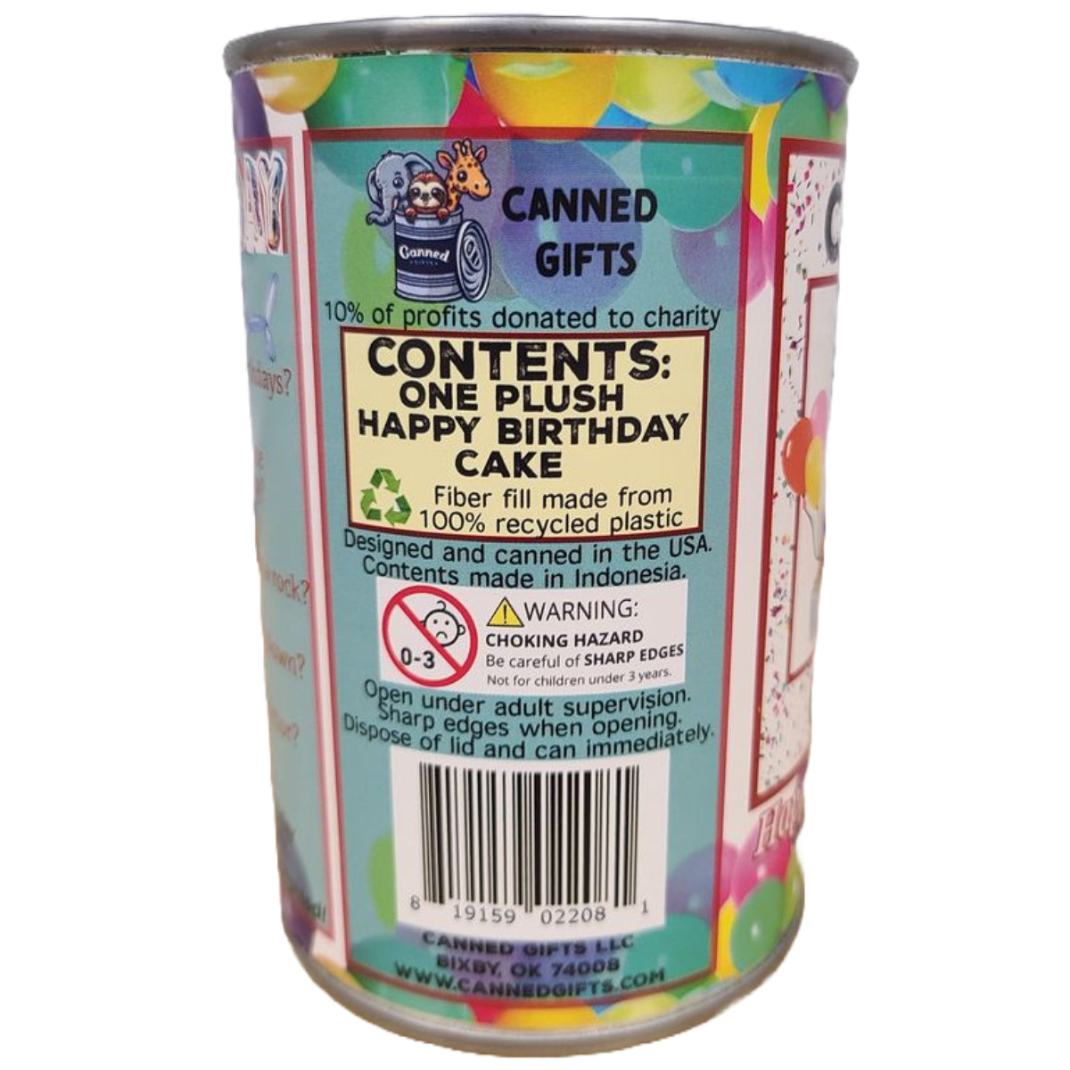 Canned Gifts - Canned Cake - Pop Top Lid