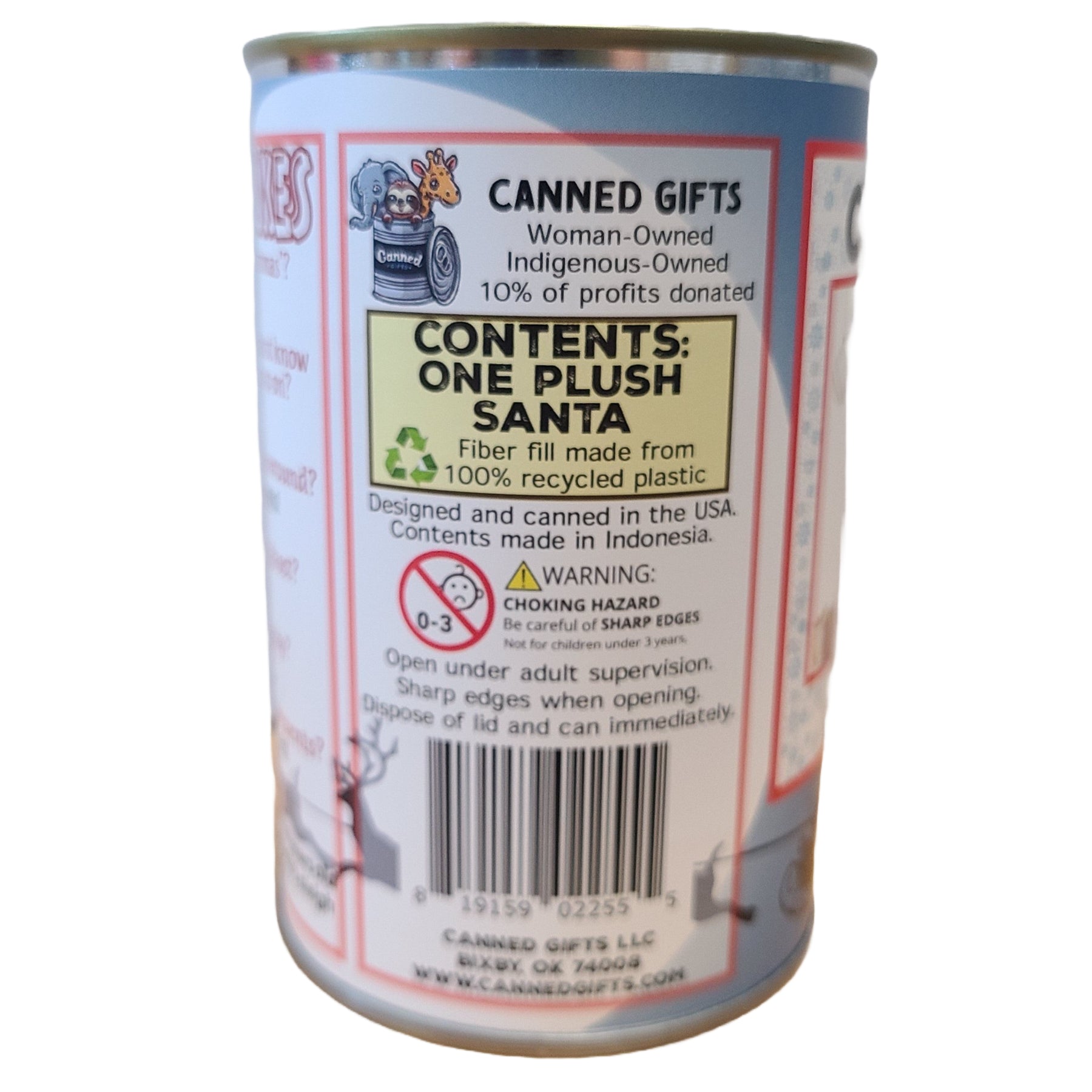Canned Gifts - Canned Santa - Pop Top Lid