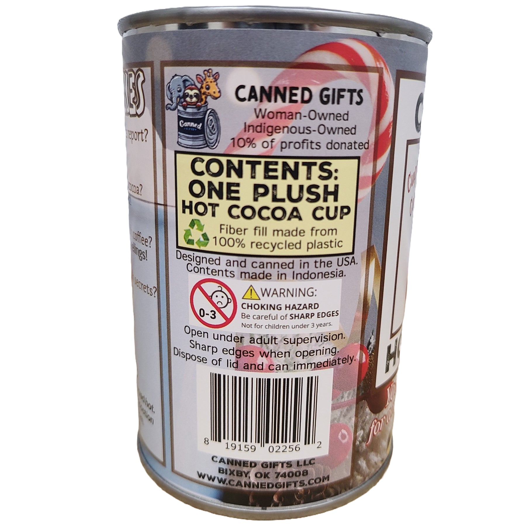 Canned Gifts - Cuppa Cocoa The Canned Hot Cocoa - Hot Chocolate Plush - Regular Lid