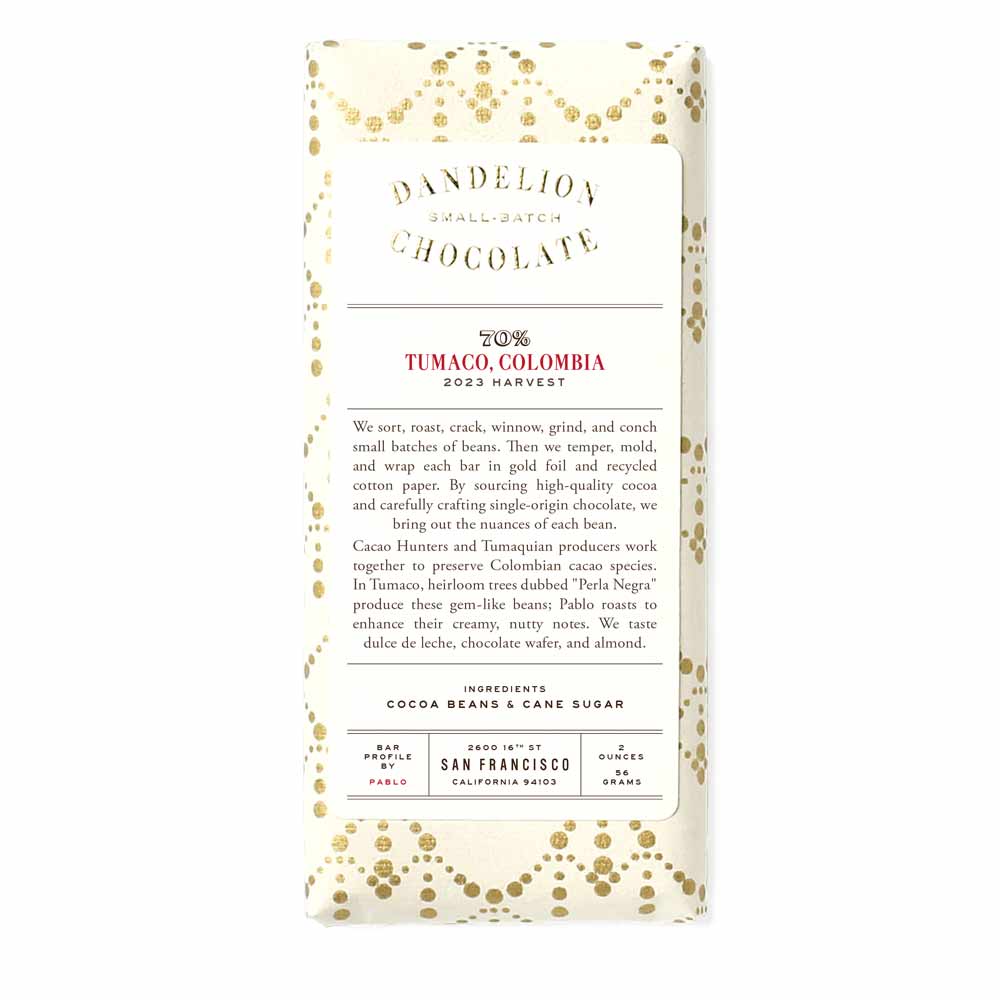 Dandelion Chocolate - Tumaco, Colombia - 70% - 56 g