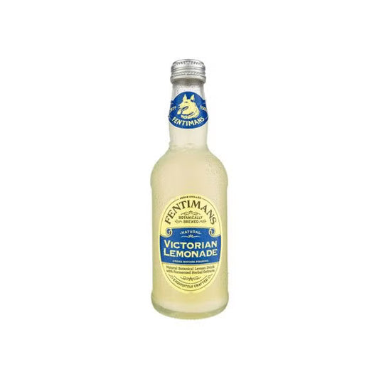 Fentimans Victorian Lemonade bottle on a white background
