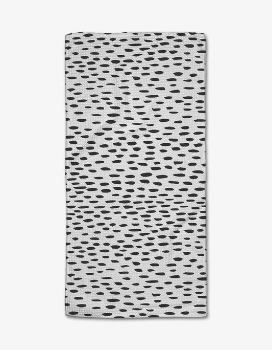 Textile with black abstract pattern on a white background