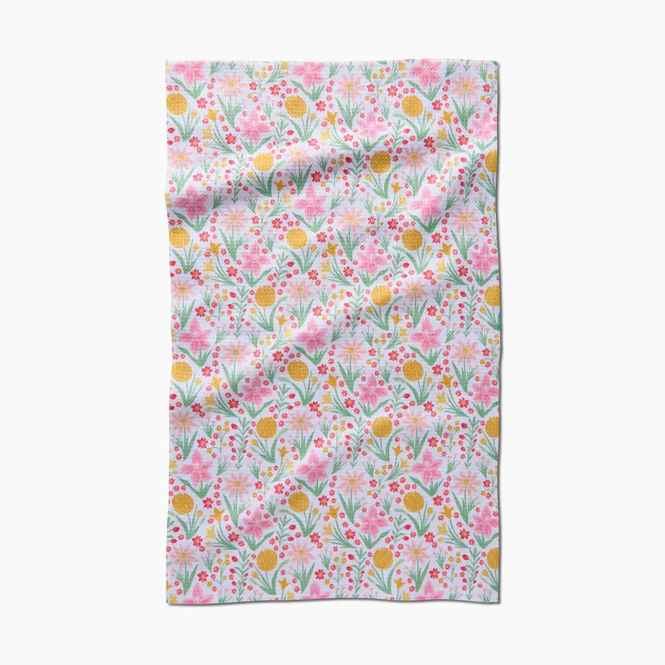 Floral patterned fabric on a white background
