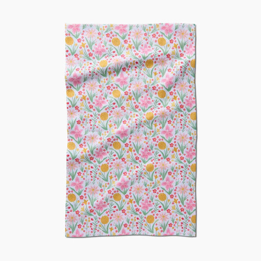 Floral patterned fabric on a white background