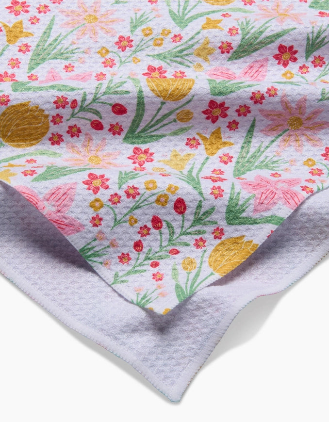 Floral patterned cloth with a gray border