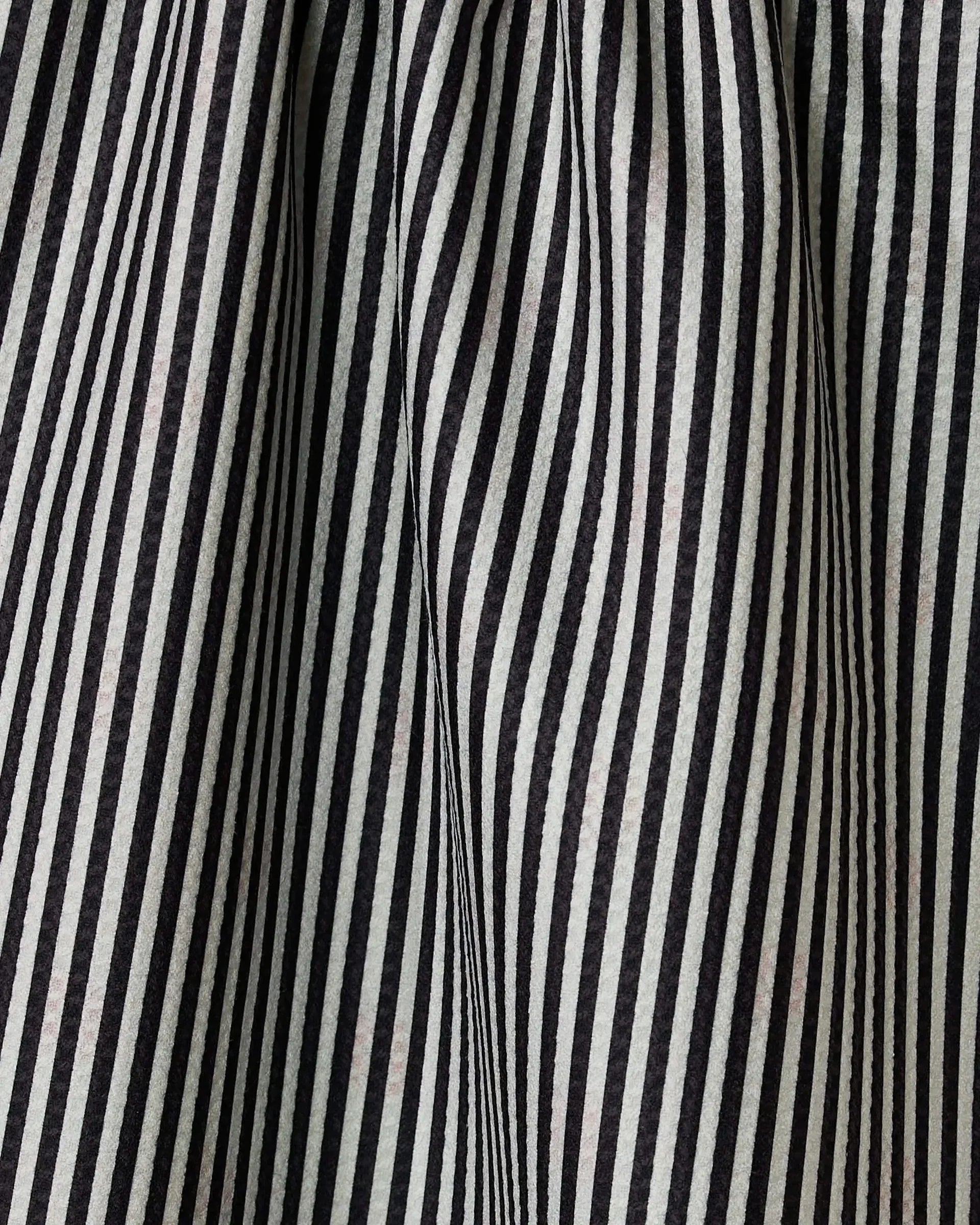 Close-up of black and white striped fabric