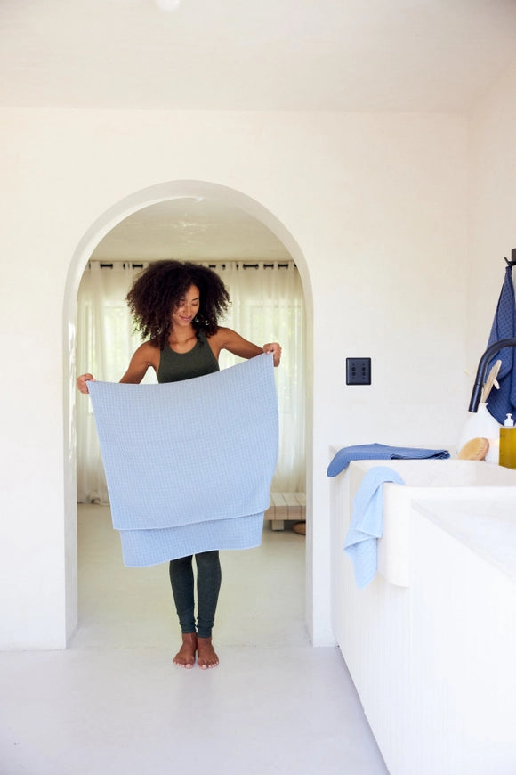 Geometry - Sky - Waffle Bath Towel