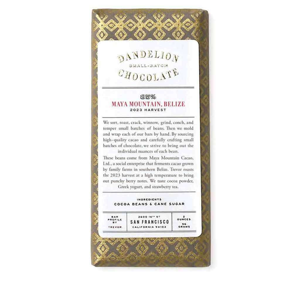 Dandelion Chocolate - Maya Mountain, Belize - 85% - 56 g