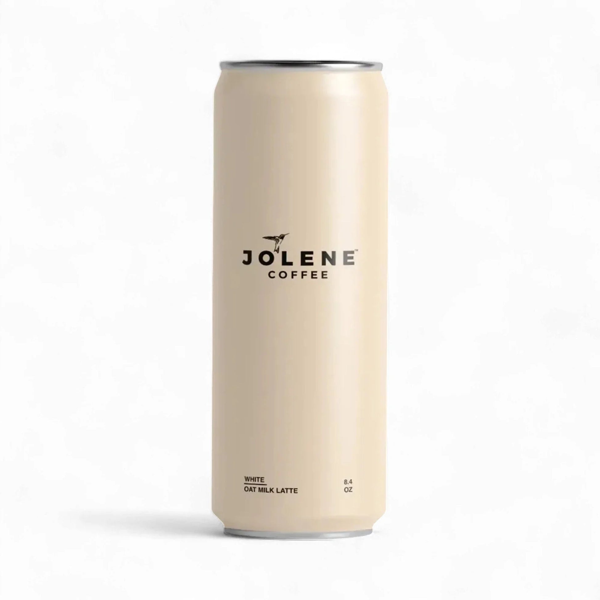 Beige can of Jolene Coffee on a white background